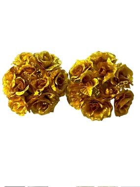 Pair of‎ Floral Gold Candle Rings